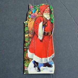 Santa Christmas Story Book Ornament Booklet Small Vintage